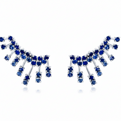 Sapphire climber earrings in 14k gold – Diamond Tales