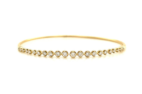Bracelet 14kt Gold Adjustable with Round Diamonds - Diamond Tales Fine Jewelry