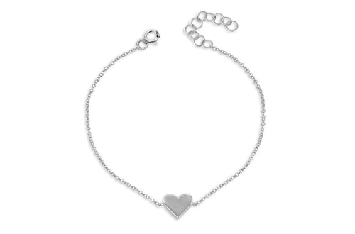 Bracelet 14kt Gold Solid Center Heart - Diamond Tales Fine Jewelry