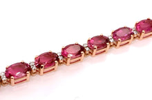 Load image into Gallery viewer, Bracelet 14kt Rose Gold Tourmalines &amp; Diamonds - Diamond Tales Fine Jewelry
