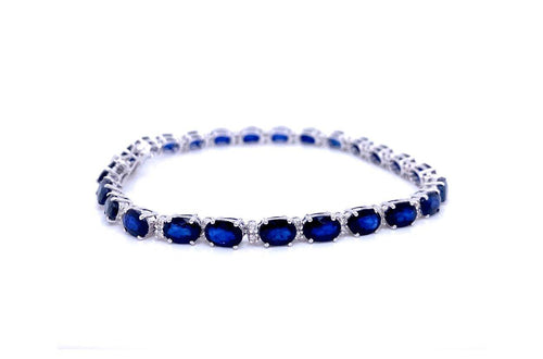 Bracelet 14kt White Gold Sapphire & Diamonds - Diamond Tales Fine Jewelry