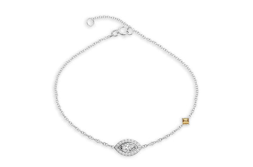 Bracelet 18kt Gold Center Marquise Diamond Pave - Diamond Tales Fine Jewelry