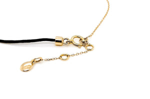 Bracelet 18kt Gold Chain Silk Cord & Diamond Bezel - Diamond Tales Fine Jewelry