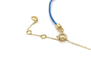 Bracelet 18kt Gold Chain Silk Cord & Trillion Cut Diamond - Diamond Tales Fine Jewelry