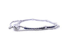 Load image into Gallery viewer, Bracelet 18kt White Gold Adjustable Sapphire &amp; Diamonds - Diamond Tales Fine Jewelry
