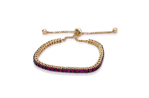 Bracelet 18kt Yellow Gold & Ruby Adjustable - Diamond Tales Fine Jewelry