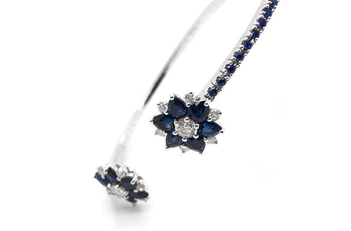 Bracelet Flowers Blue Sapphires & Diamonds - Diamond Tales Fine Jewelry