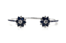 Load image into Gallery viewer, Bracelet Flowers Blue Sapphires &amp; Diamonds - Diamond Tales Fine Jewelry
