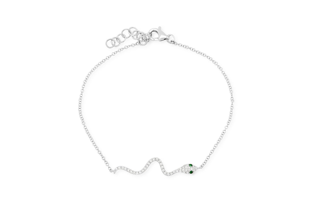 Bracelet Snakes Gold Tsavorite &amp; Diamonds - Diamond Tales Fine Jewelry