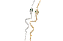 Load image into Gallery viewer, Bracelet Snakes Gold Tsavorite &amp; Diamonds - Diamond Tales Fine Jewelry
