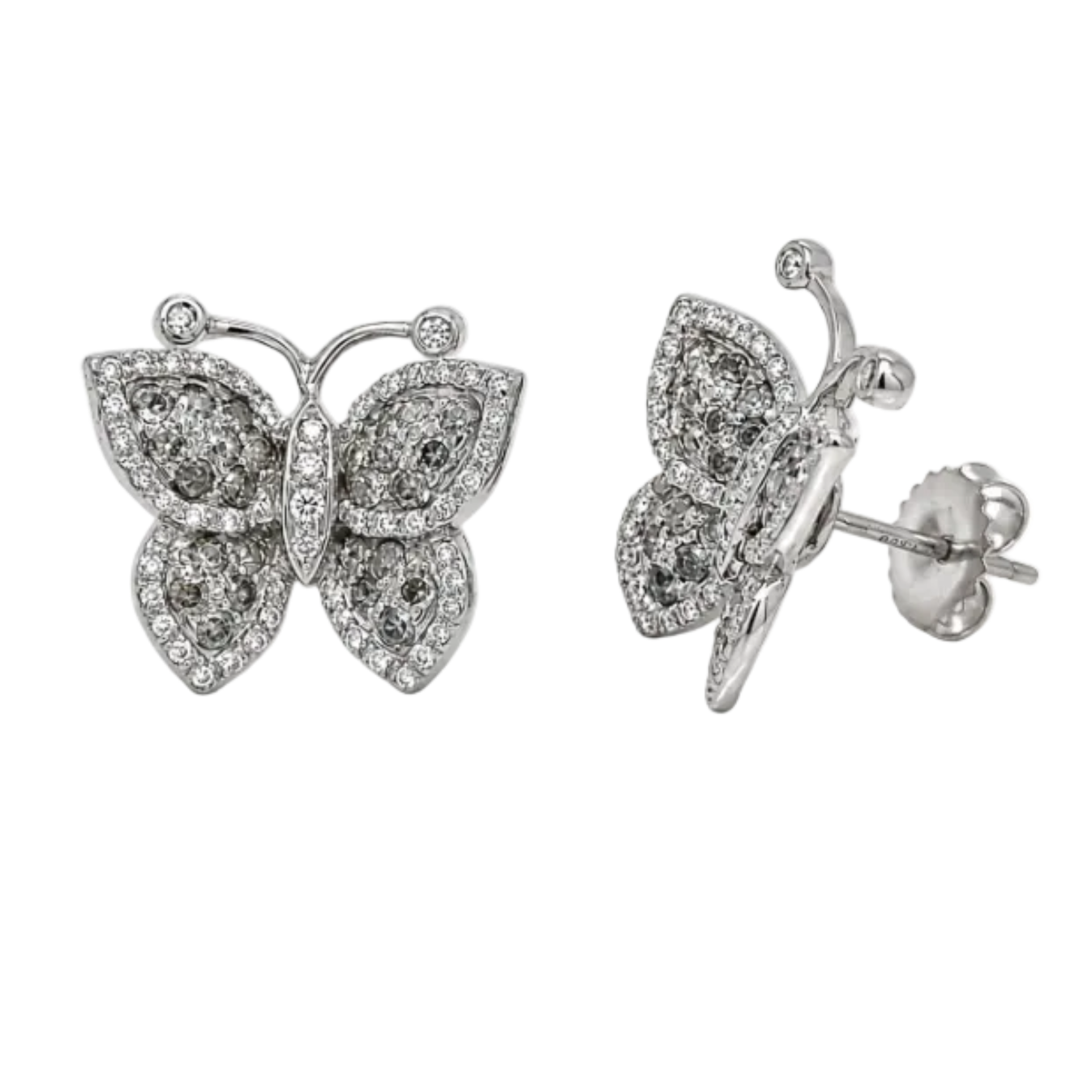 18k gold butterfly earrings with diamonds