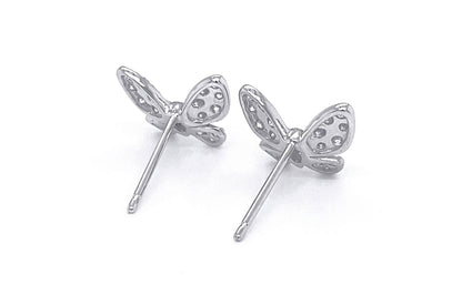 18k gold butterfly stud earrings with diamond accents
