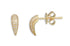 14k gold stud earrings with claw setting and central diamond