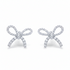 18k white gold diamond bow earrings by Diamond Tales
