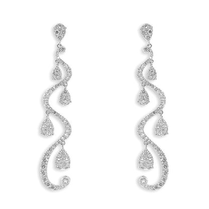 18k gold chandelier earrings with cascading diamond layers