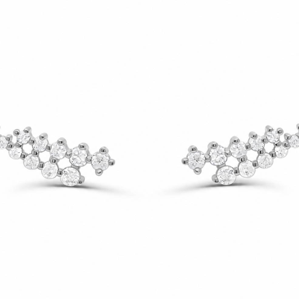 14k gold diamond crawler earrings by Diamond Tales