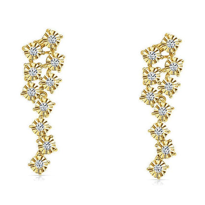 18k yellow gold drop earrings with diamonds totaling 0.36 carats