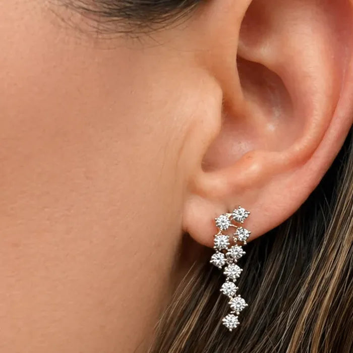 18k yellow gold drop earrings with diamonds totaling 0.36 carats