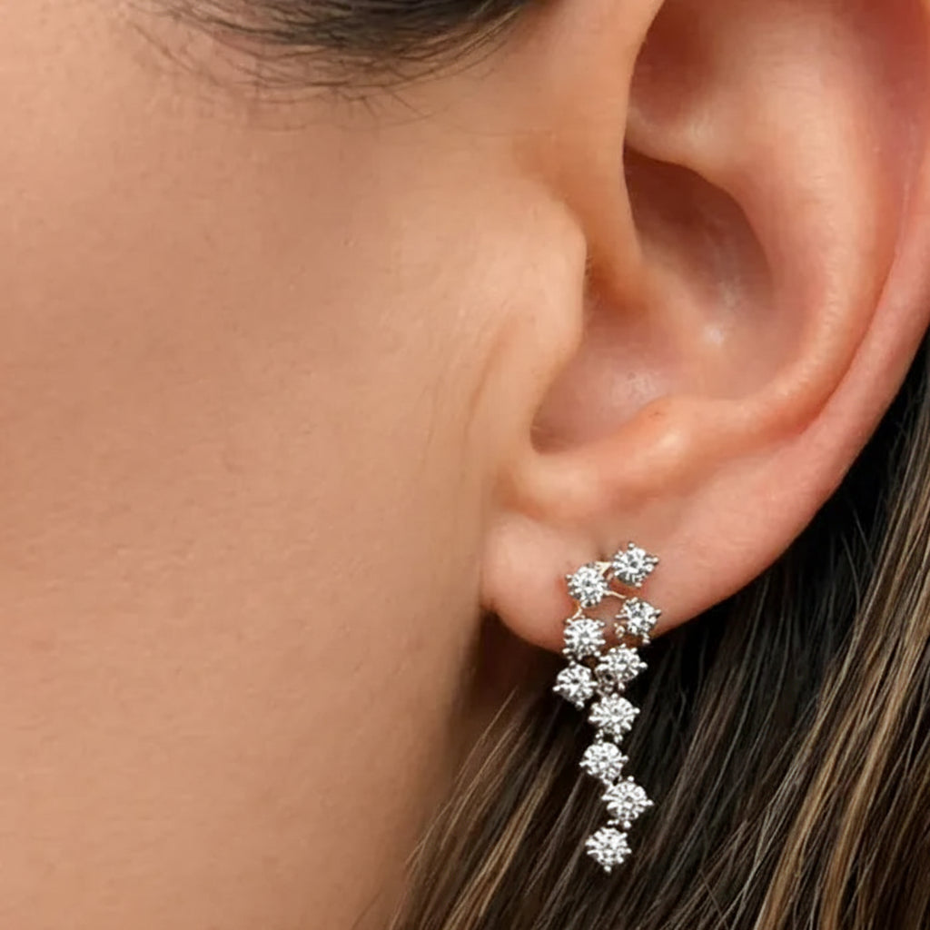 18k yellow gold drop earrings with diamonds totaling 0.36 carats