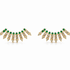 Diamond and emerald ear crawler earrings in 14k yellow gold, front view