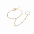 14k two tone gold diamond hand chain bracelet with attached ring