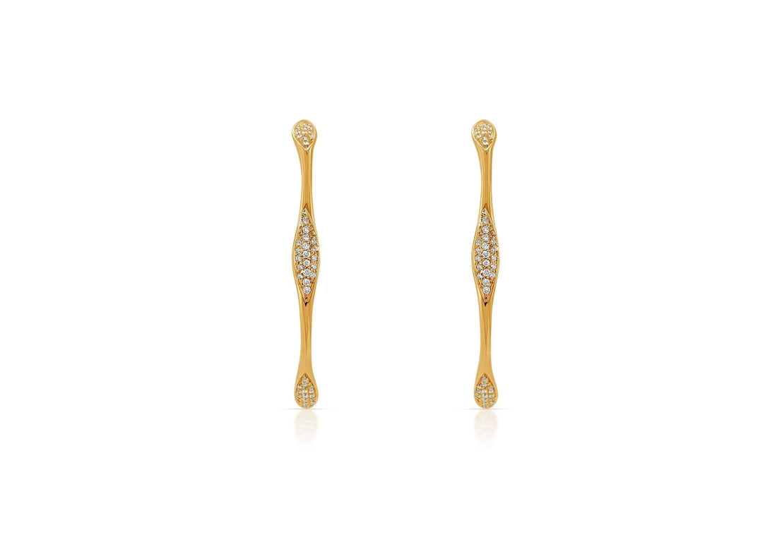 50mm 18k rose gold diamond hoop earrings with 0.50 carats