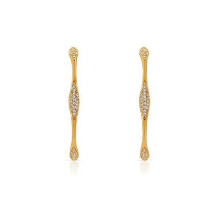 50mm 18k rose gold diamond hoop earrings with 0.50 carats