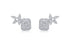 Illusion diamond halo stud earrings in 18k white gold – Diamond Tales