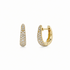 14k yellow gold mini hoop earrings with 0.22 ct diamonds