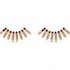 Diamond and ruby ear crawler earrings in 14k yellow gold, front view