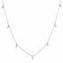 diamond shaker station necklace in 14k white gold with dangling round diamonds