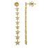 diamond star inline drop earrings in 14k gold with star motifs