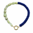 Blue magnesite and prehnite hoop necklace on gold plated sterling silver – Diamond Tales Summer 2026