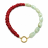 Prehnite and red magnesite hoop necklace on gold plated sterling silver – Diamond Tales Summer 2026