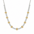 Yellow and white diamond tennis necklace in 18k yellow and white gold