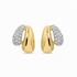 double band diamond lobe stud earrings in 14k gold with two rows of diamonds