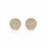 18k yellow gold double circle stud earrings with diamond accents
