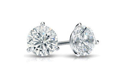 Earrings 0.95 cts GIA Natural Round Diamonds G SI2 18kt Gold Studs - Diamond Tales Fine Jewelry
