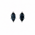 14k white gold stud earrings with marquise-cut natural blue sapphires