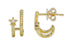 Earrings 14kt Gold Double Row Star & Diamonds - Diamond Tales Fine Jewelry