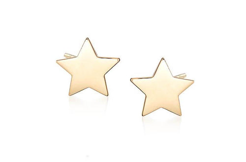 Earrings 14kt Gold Solid Stars Stud - Diamond Tales Fine Jewelry