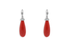 Earrings 14kt White Gold Coral Tear & Diamonds - Diamond Tales Fine Jewelry