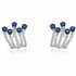 18k white gold lobe studs with five pear blue sapphires and diamonds per ear
