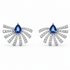 18k white gold stardust earrings with pear sapphires and cascading pave diamonds
