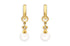Earrings 18kt Gold Detachable Pearls & Hearts with Diamonds Drop - Diamond Tales Fine Jewelry
