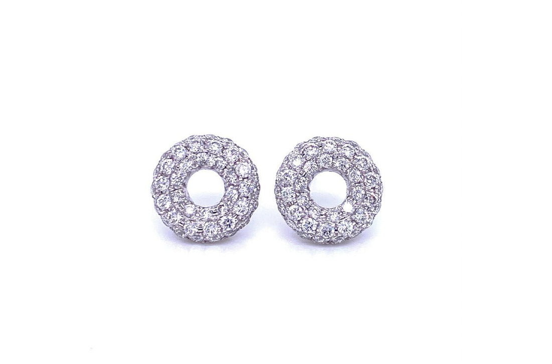Earrings 18kt Gold Lifesavers &amp; Diamonds - Diamond Tales Fine Jewelry
