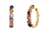 Earrings 18kt Gold Multicolor Pear Sapphires & Diamonds Hoops - Diamond Tales Fine Jewelry