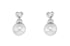 Earrings 18kt Gold Round Grey Pearls & Center Diamonds Hearts Studs - Diamond Tales Fine Jewelry