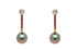 Earrings 18kt Gold Tahití Pearls with Rubies & Diamonds Drop - Diamond Tales Fine Jewelry