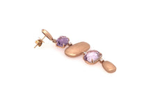 Load image into Gallery viewer, Earrings 18kt Rose Gold Amethyst and Diamonds - Diamond Tales Fine Jewelry
